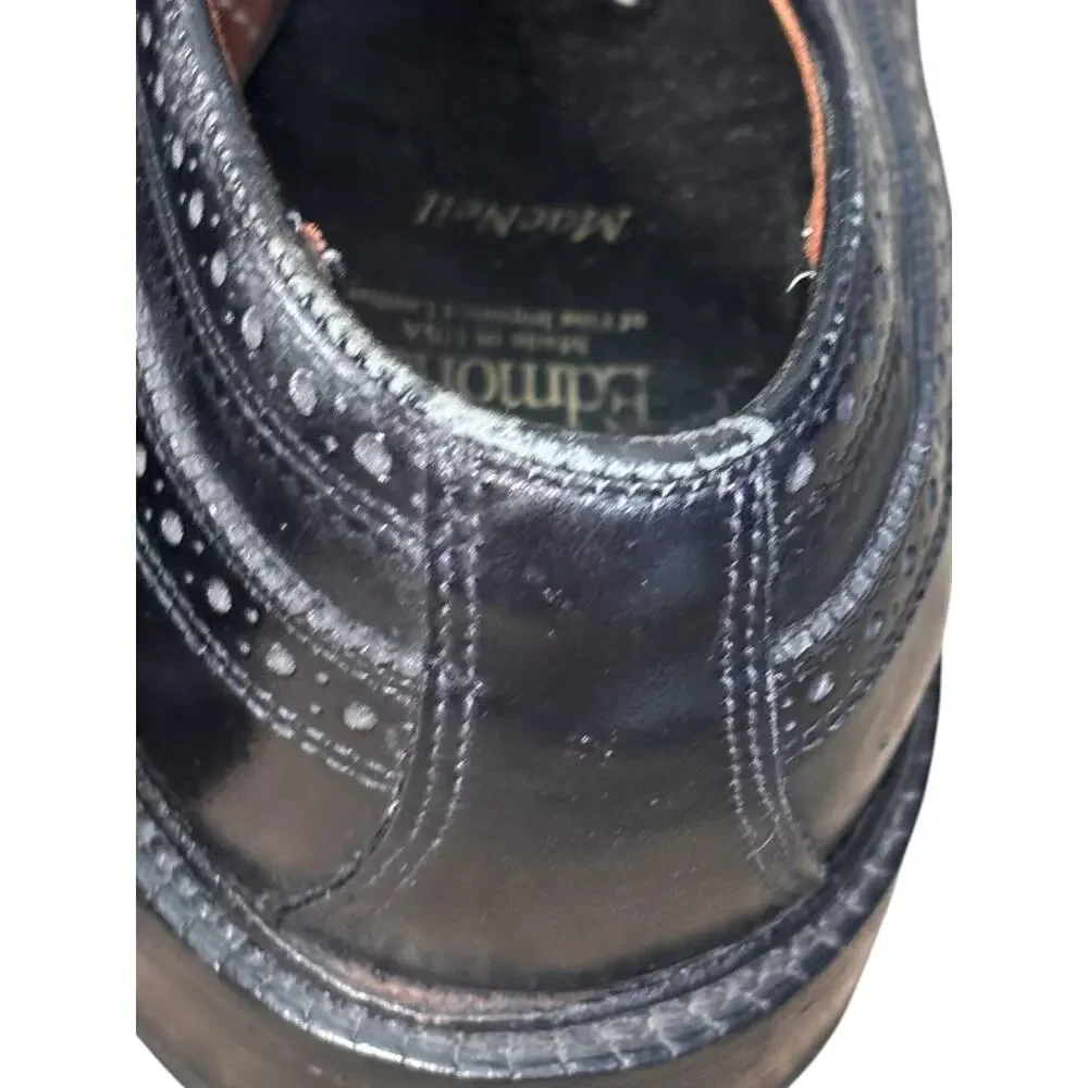 Vintage Allen Edmonds MacNeil Black Wingtip Oxfords Size 10.5 D USA Made Preppy‎